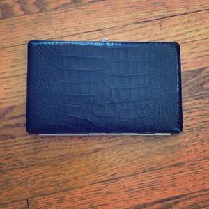 Black wallet, clutch, “Abas” embossed leather